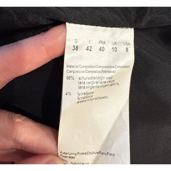 Hugo Boss Sheath Dress Women’s Size 8 Embellished Neck Black Wool Blend Classic - Picture 6 of 9